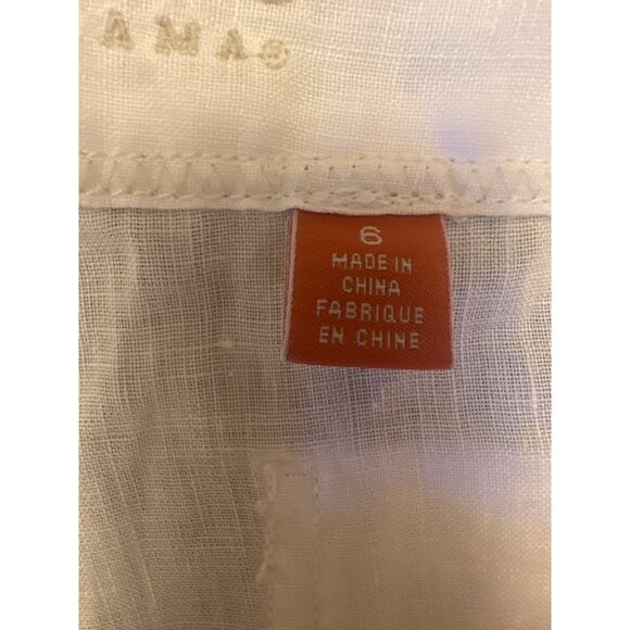 Tommy Bahama White Linen Loose-Fit Womens Pants Drawstring Waist - Picture 3 of 4